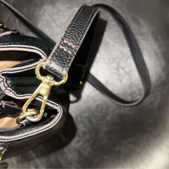 LC Black Pebbled Faux Leather Ingrid Mini Shopper Tote Crossbody Bag - Picture 13 of 16